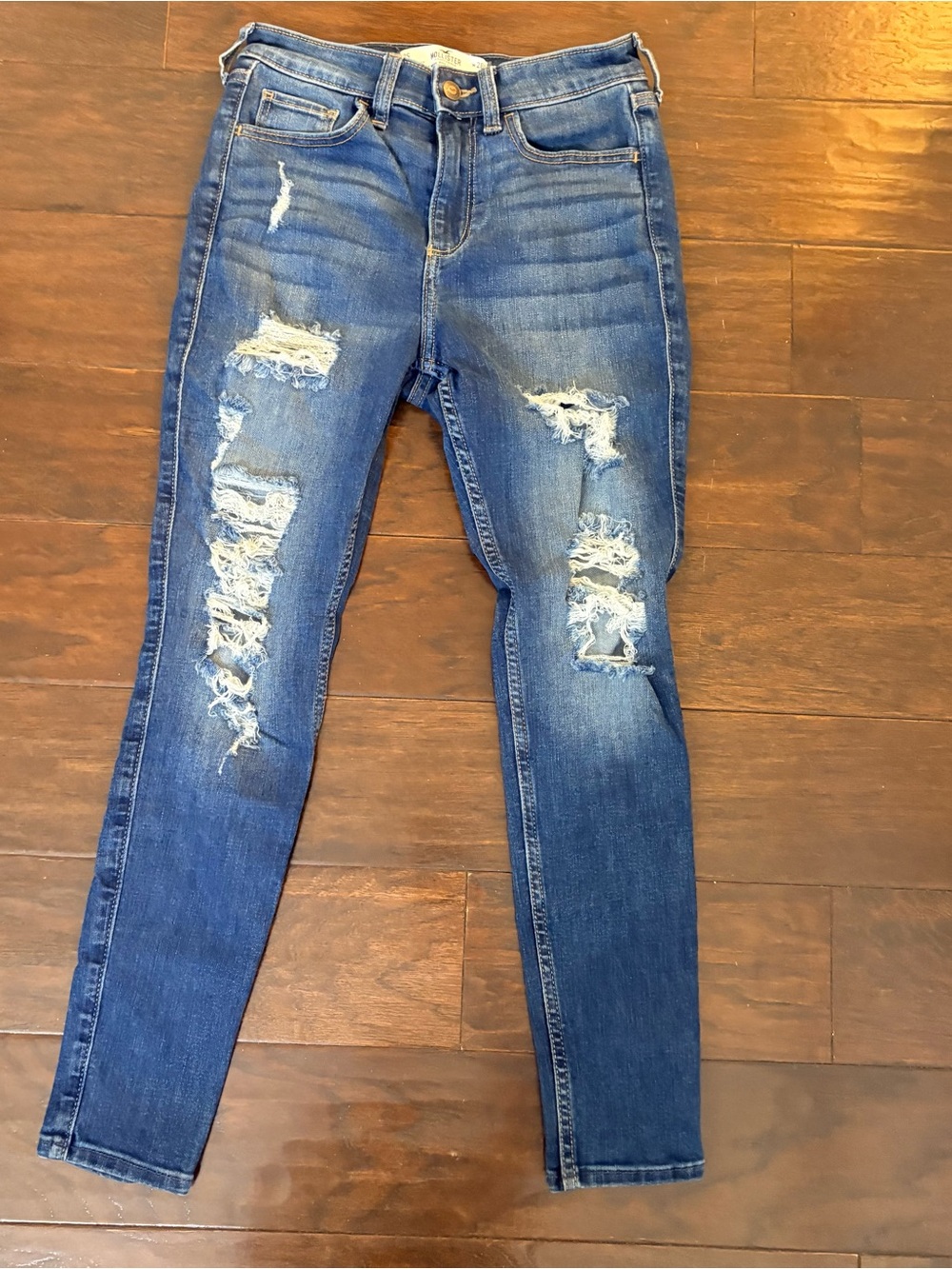 Hollister Ripped Skinny Jeans - Blue